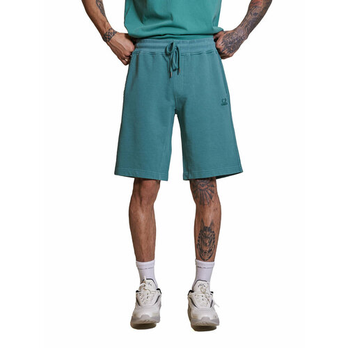 фото Бермуды c.p. company cotton fleece cargo shorts, размер m, зеленый