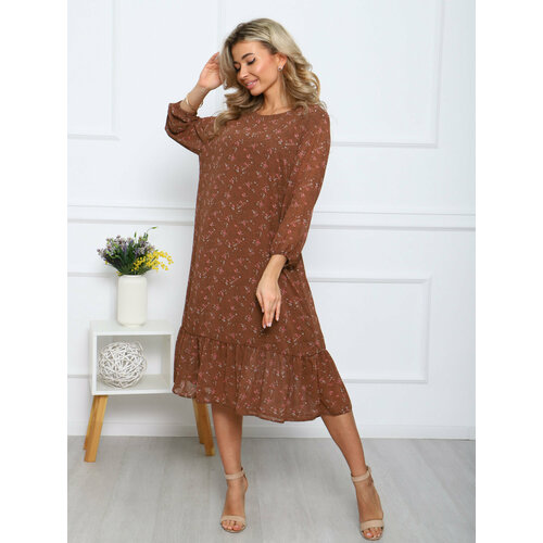 фото Платье территория стрекоzz, размер 50, коричневый