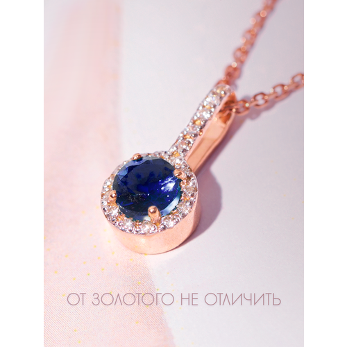 фото Подвеска стрекоза, серебро, 925 проба, золочение, родирование, сапфир, сапфир синтетический, фианит, размер 1.4 см.