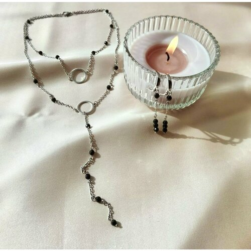 Комплект бижутерии Камни Елены: серьги, колье, размер колье/цепочки 47 см