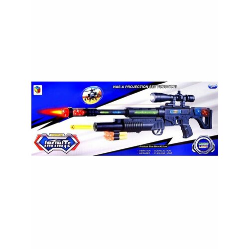 Игрушечный автомат винтовка со светом и лазером, стреляет игрушечное оружие автомат узи с мягкими пулями 35 см