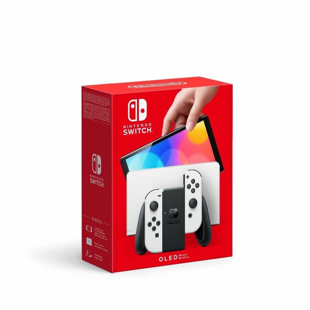 Игровая приставка Nintendo Switch (OLED-модель) белая (Japan spec), требутеся адаптер на евро-вилку