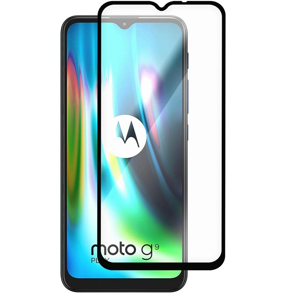 Стекло защитное Full Glue Premium Krutoff для Motorola Moto G9 Play черное