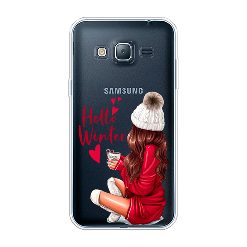 Силиконовый чехол на Samsung Galaxy J3 2016 / Самсунг Галакси J3 2016 Hello winter, прозрачный