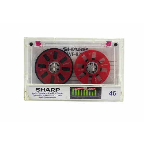 Аудиокассета Sharp WF-939 с боббинками цвета красный металлик аудиокассета sharp с белыми боббинками с 3 окнами второй вариант