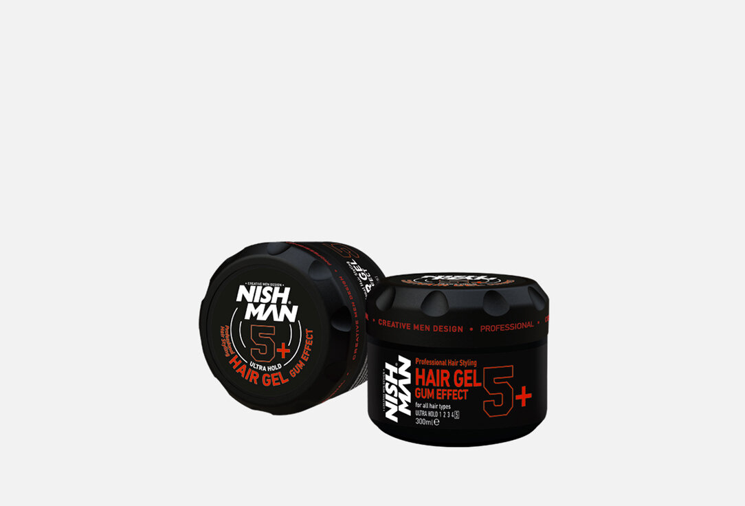 Гель для волос экстрасильной фиксации NISHMAN, Ultra Hold Hair Gel Gum Effect 5+ 300мл