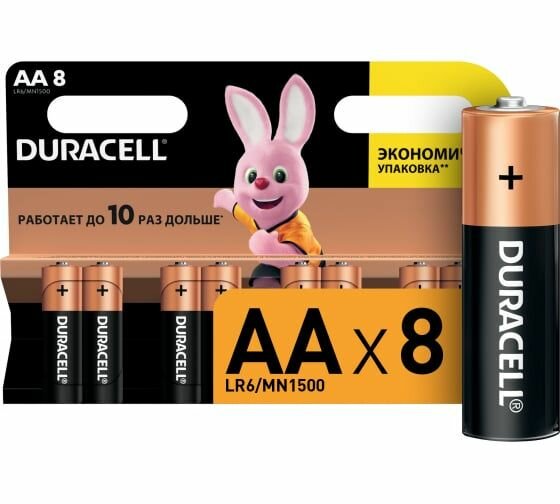 Элемент питания DURACELL LR6 BL8 BASIC 8 шт.