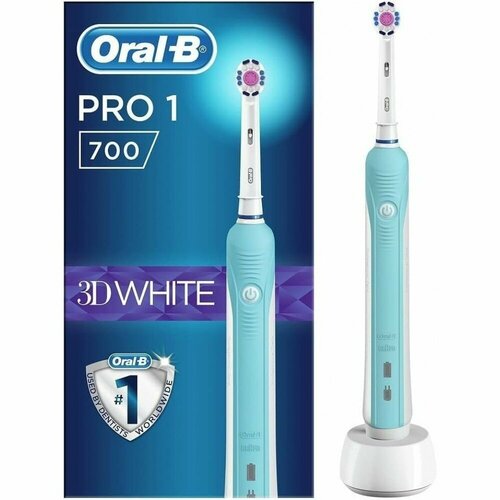 Электрическая зубная щетка Oral-B Pro 700 3DWHITE D16513 U голубая 465100₽