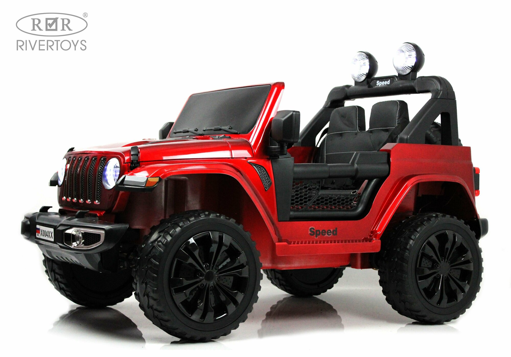 RiverToys Детский электромобиль X004XX красный глянец