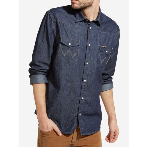 фото Рубашка wrangler, размер xl, серо-синий