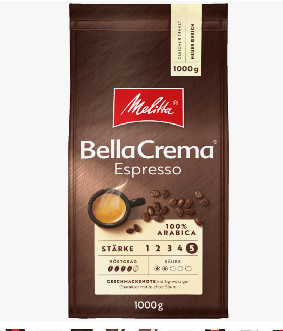 Кофе в зернах Melitta Bella Crema Espresso, 1 кг, Германия