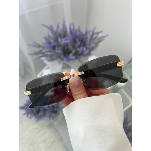 Солнцезащитные очки YuliyaMoon, черный солнцезащитные очки прямоугольные спортивные