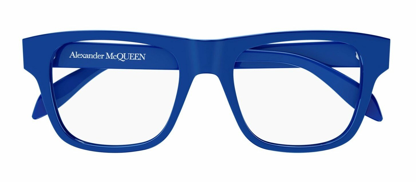 Мужская оправа для очков Alexander McQueen AM0389O 004, цвет: синий, прямоугольные, Ацетат