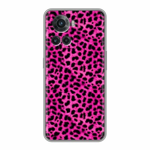 Дизайнерский силиконовый чехол для ВанПлюс 10Р / OnePlus 10R Розовый леопард