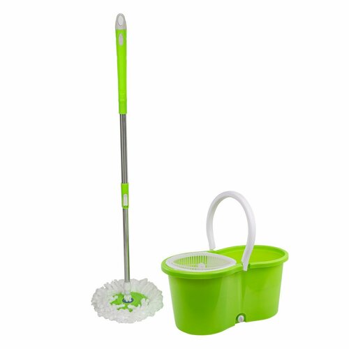 Швабра большая c вращающейся насадкой для мытья пола в комплекте с ведром для отжима цвет зеленый WMC TOOLS WMC-18green 1420₽