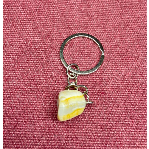 Брелок с Агатом 1.5, зеленый, горчичный