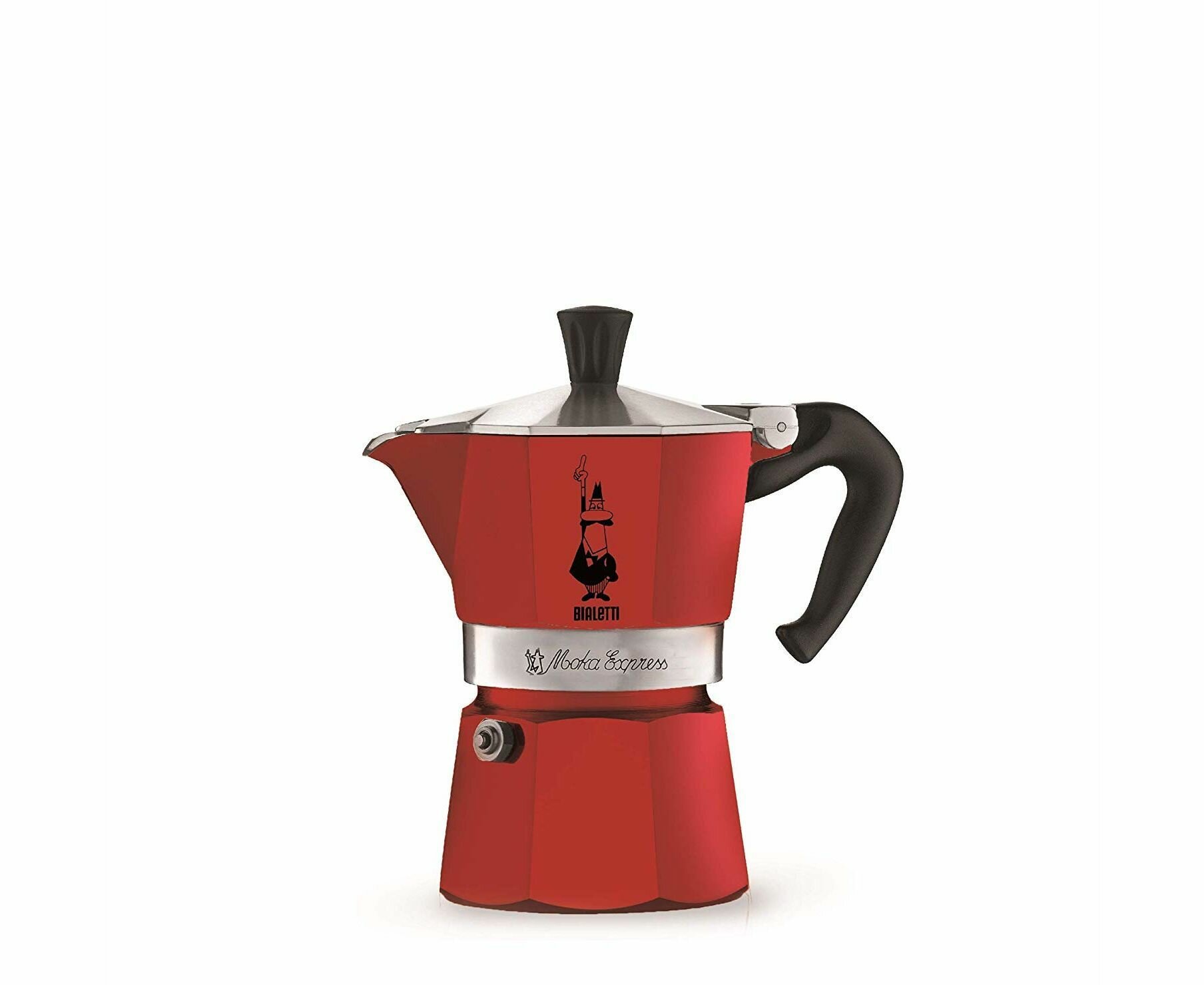 Гейзерная кофеварка Bialetti Moka Express Rossa, 4942, на 3 чашки 180 мл.