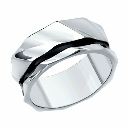 Кольцо Diamant, серебро, 925 проба, родирование, эмаль, размер 21