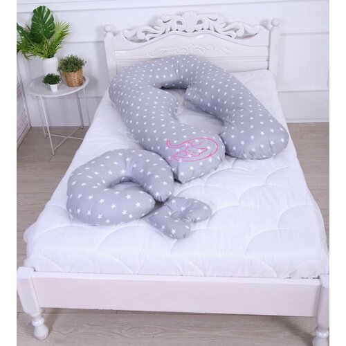 Комбо-набор подушек для беременных 4 в 1 Звездочки на сером