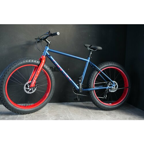 фото Велосипед фэтбайк fatbike time try tt222/8s 26" алюминиевая рама 19.5" гидравлический тормоз, синий