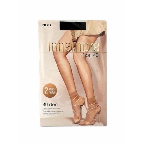 Носки Innamore, 40 den, 2 пары, размер 38/40, черный носки женские мягкие бархатные шелковые нескользящие прозрачные ультратонкие дышащие комбинированные 1 пара для весны и лета