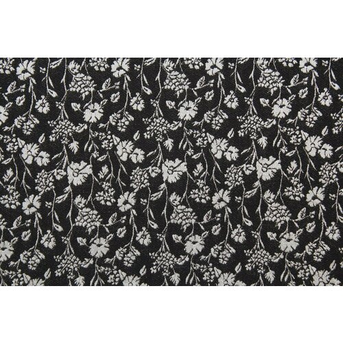 Ткань Жаккард стрейч костюмно-плательный чёрно-белый , 290 г/пм, ш124см, 0,5 м ткань твид шерстяной чёрно серый костюмно плательный 410 г пм ш148см 0 5 м