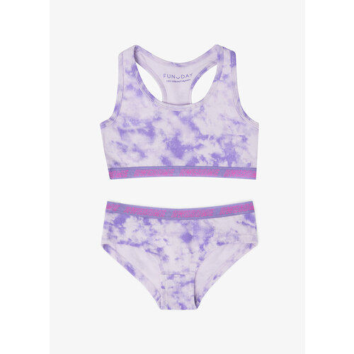 Комплект одежды Funday, размер 122/128, фиолетовый комплект одежды youlala размер 122 128 фиолетовый