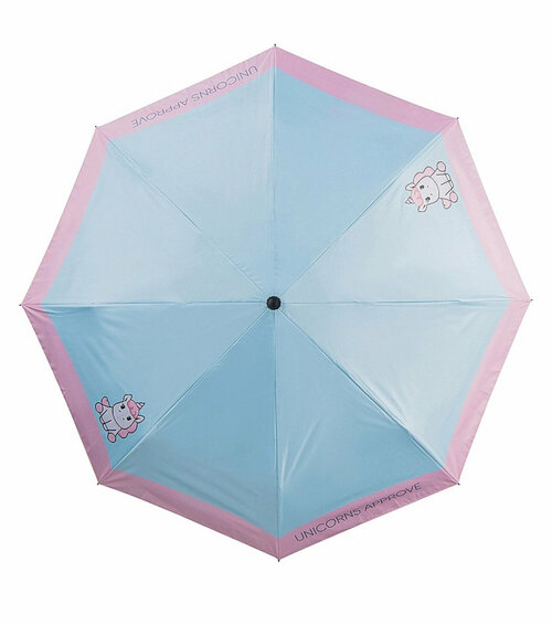 Мини-зонт Unicorns Approve, механика, для женщин, голубой