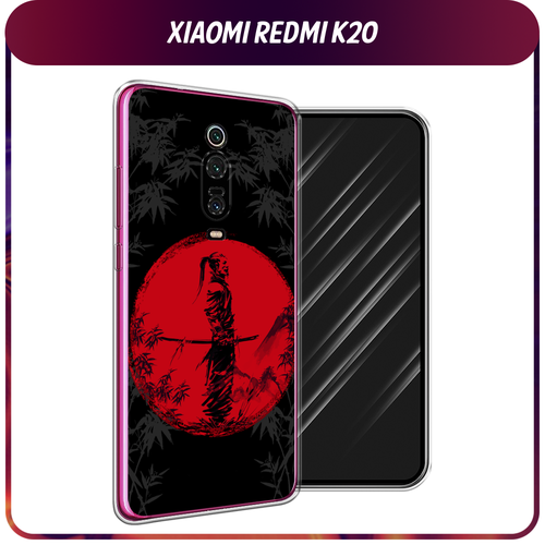 Силиконовый чехол на Xiaomi Redmi K20/K20 Pro/Xiaomi Mi 9T/9T Pro / Сяоми Редми К20 Самурай на красном фоне матовый силиконовый чехол пальмовые ветви арт на xiaomi redmi k20 pro сяоми редми к20 про