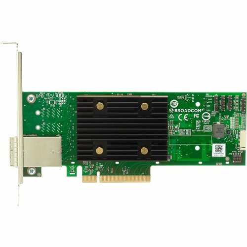 Контроллер Broadcom SAS 9500-8e SGL (05-50075-01) контроллер intel raid rsp3qd160j sgl pcie 3 1 x8 lp tri mode sas sata nvme 12g hba 16port 954491 аналог lsi 9400 16i 05 50008 00