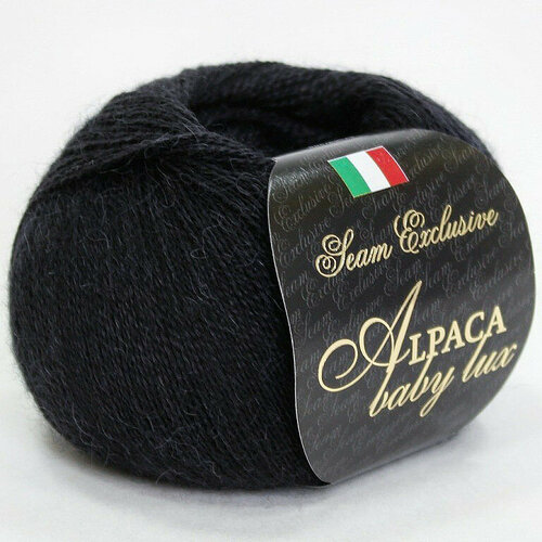 Пряжа Seam ALPACA BABY LUX 02 черный (2 мотка)