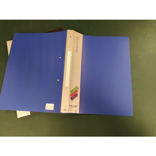 Папка с боковым металлическим прижимом В-78РК корешок +карман пластик синий 0,70мм до 100 листов, 1 шт.