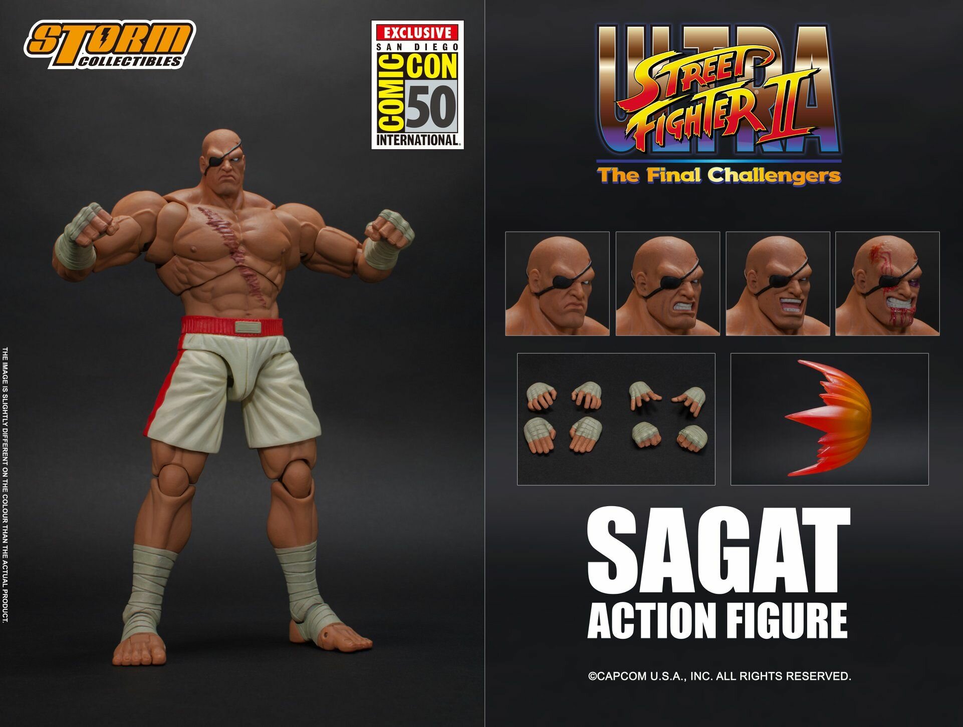Фигурка Сагат Экслюзив 2019 - Стрит Файтер 2. Sagat SDCC 2019 Exclusive - Street Fighter 2. Storm Collectibles