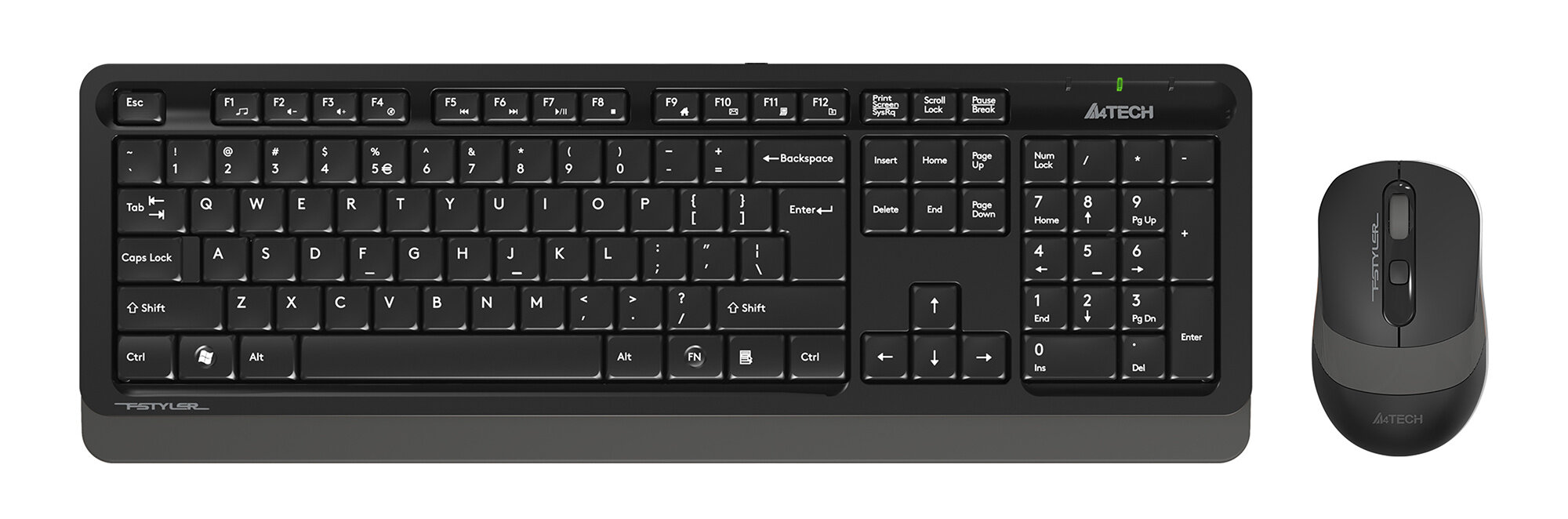 Клавиатура + мышь A4Tech Fstyler FG1010S беспроводная USB черный/серый (FG1010S GREY)