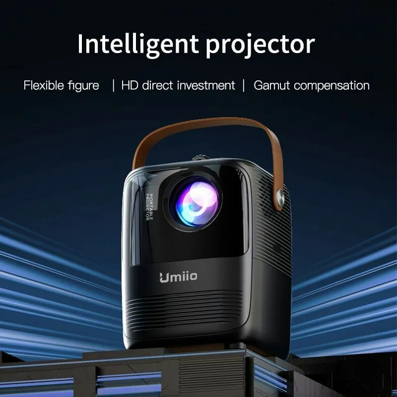 Портативный проектор Umiio A008 , Wi-Fi, Android, TV и с пультом дистанционного управления, черный