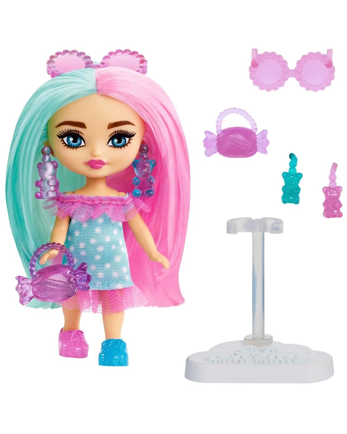 Кукла Barbie Extra Mini Minis зелено-розовые волосы HPH21