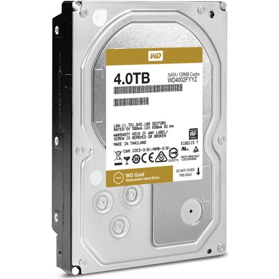 Жесткий диск Western Digital Gold 3.5" 4.0 Tb SATA III 128 Mb 7200 rpm WD4002FYYZ