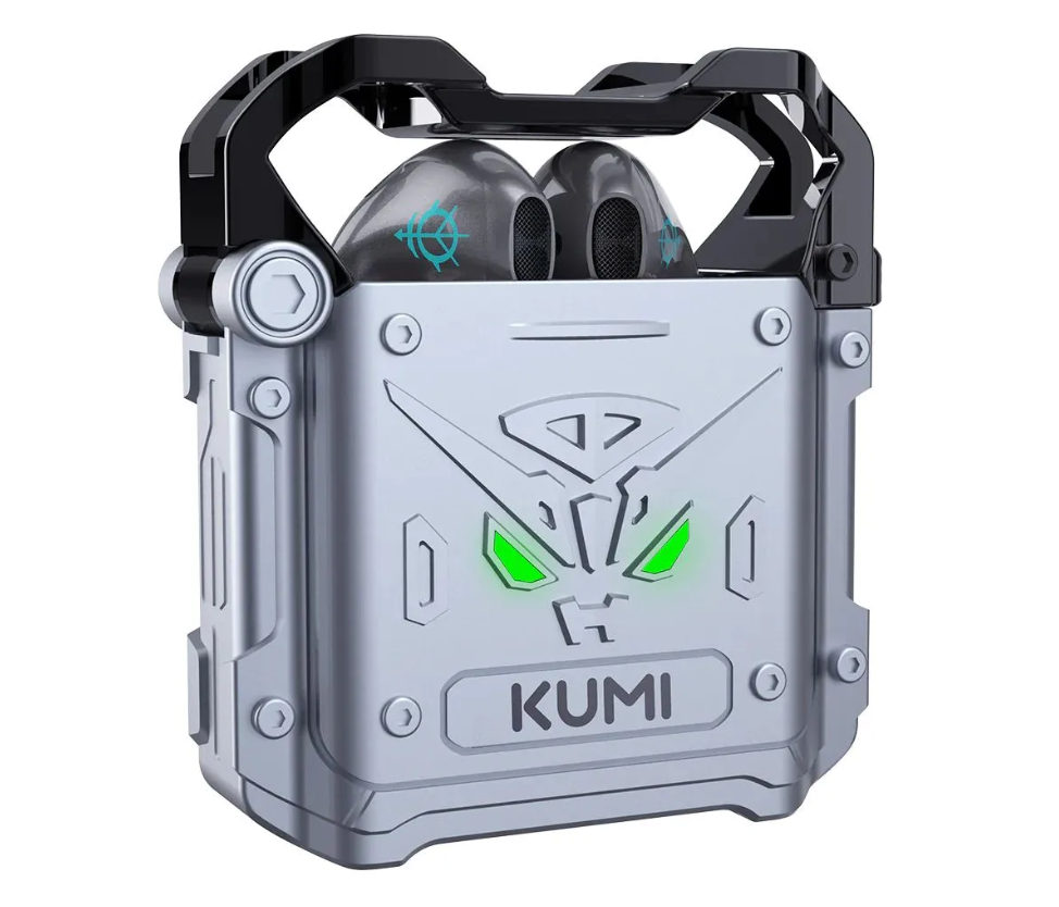 Наушники беспроводные KUMI Mech X3 / Bluetooth-наушники с микрофоном / Серые