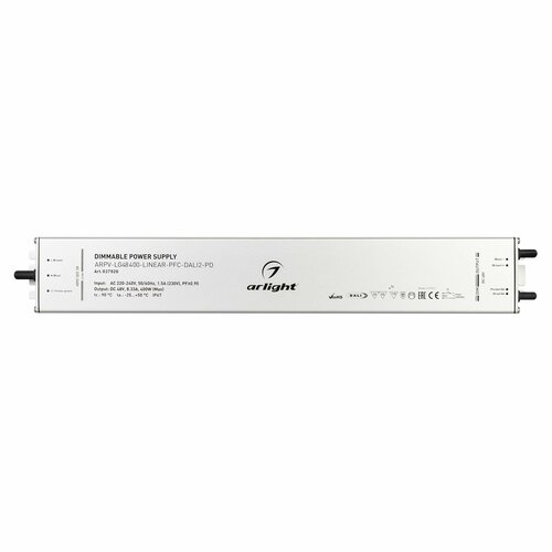 037926 Блок питания ARPV-LG48400-LINEAR-PF C-DALI2-PD (48V, 8.3A, 400W) (Arlight, IP67 Металл, 5 лет)