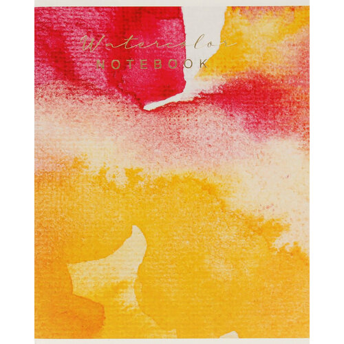 Тетрадь Watercolor, красно-желтый, А5, 96 листов, клетка