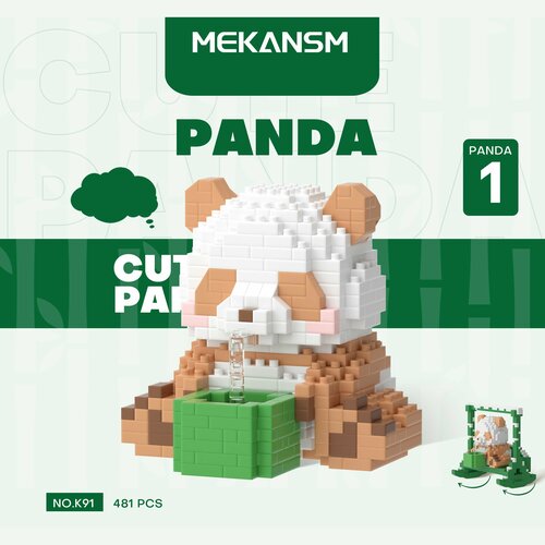 3D Конструктор из миниблоков пандочка MEKANSM 481 деталь