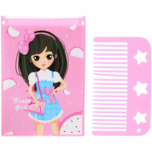 Расческа с зеркалом в наборе детские мимишки девочка цвет розовый 1178см 339₽