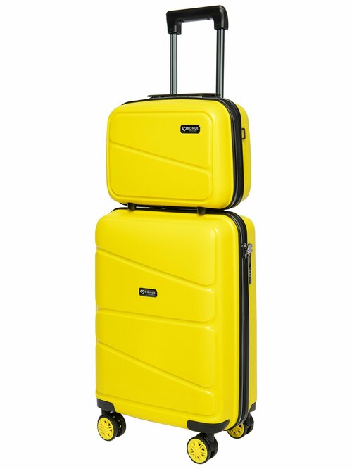 Комплект чемоданов Bonle H-8011_BcS/YELLOW, 2 шт., 46 л, размер S, желтый