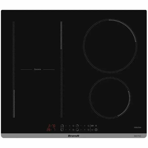 Встраиваемая индукционная панель независимая Премиум Brandt BPI164DUB черный/серебристый