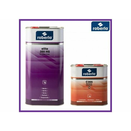 Лак Roberlo 2К акриловый HS Elite 350, комплект 5 л + отвердитель 2,5 л