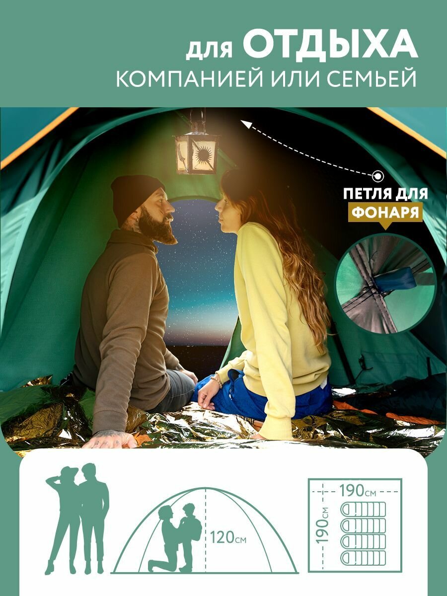 Classmark Палатка туристическая 4 местная автоматическая двухслойная