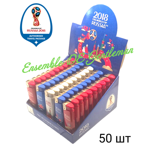 зажигалка газовая flameclub p 01 fifa 2018 кремль комплект 50 шт Зажигалки пьезо FlameClub P-01 FIFA World Cup 2018, многоразовые, 50шт, цвета Российского флага