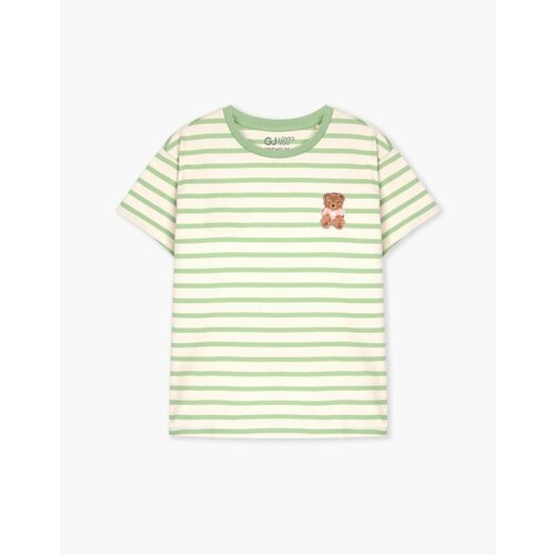Футболка Gloria Jeans, размер 6-8л/122-128, зеленый, белый футболка стайер текс размер 122 128 зеленый