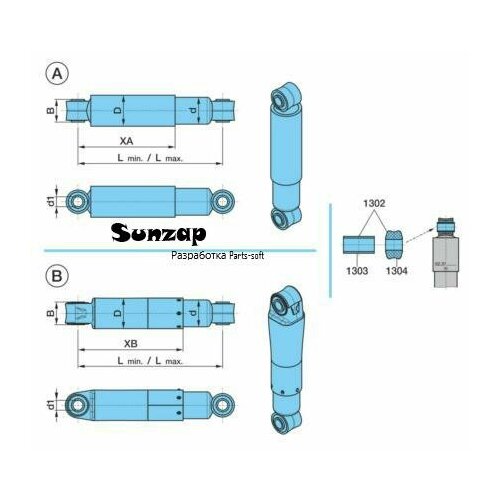 BPW 0237228802 0237228802_амортизатор подвески 351-541 OO 24x55 24x55 BPW 16711₽