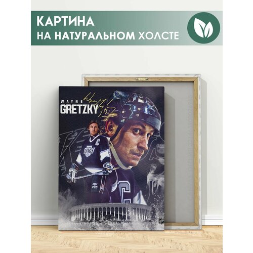 Картина на холсте для интерьера - Уэйн Гретцки, Wayne Gretzky, хоккеист (1) 40х60 см